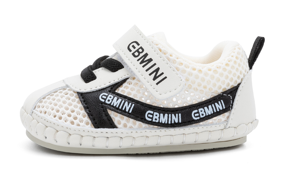 

Скользостойкие противоударные амортизирующие износостойкие низкие предходовые ботинки и носочные туфли для малышей EBMINI, бежевый черный