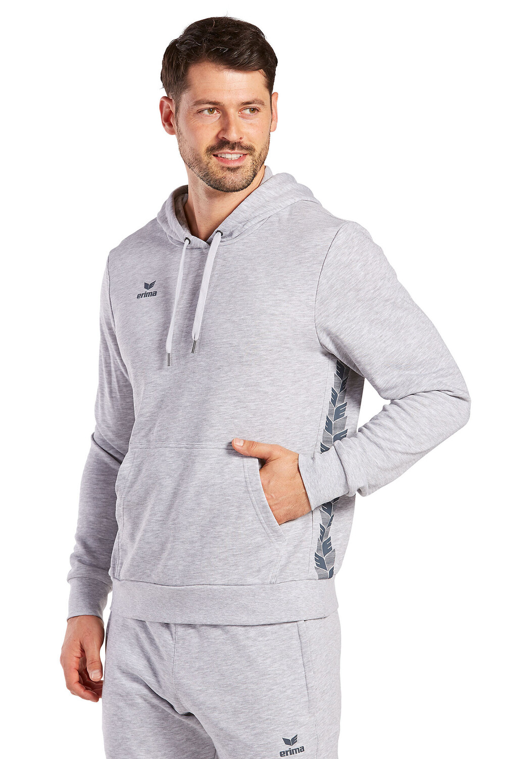 

Толстовка erima Essential Team Kapuzensweat, цвет hellgrau melange/slate grey