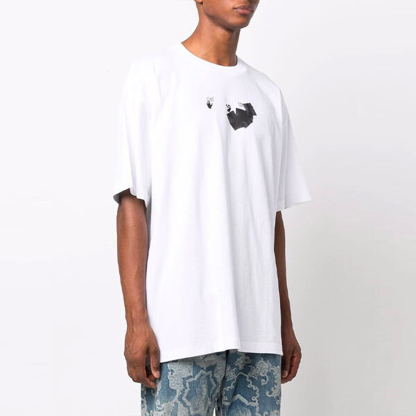 Футболка men's fw21 round neck arrow pattern printing short sleeve loose fit white t-shirt Off-White, белый — фото 3