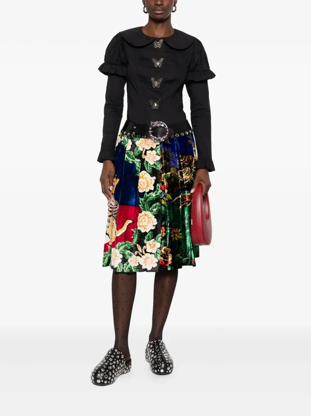 

Юбка с графическим принтом и поясом Chopova Lowena, мультиколор