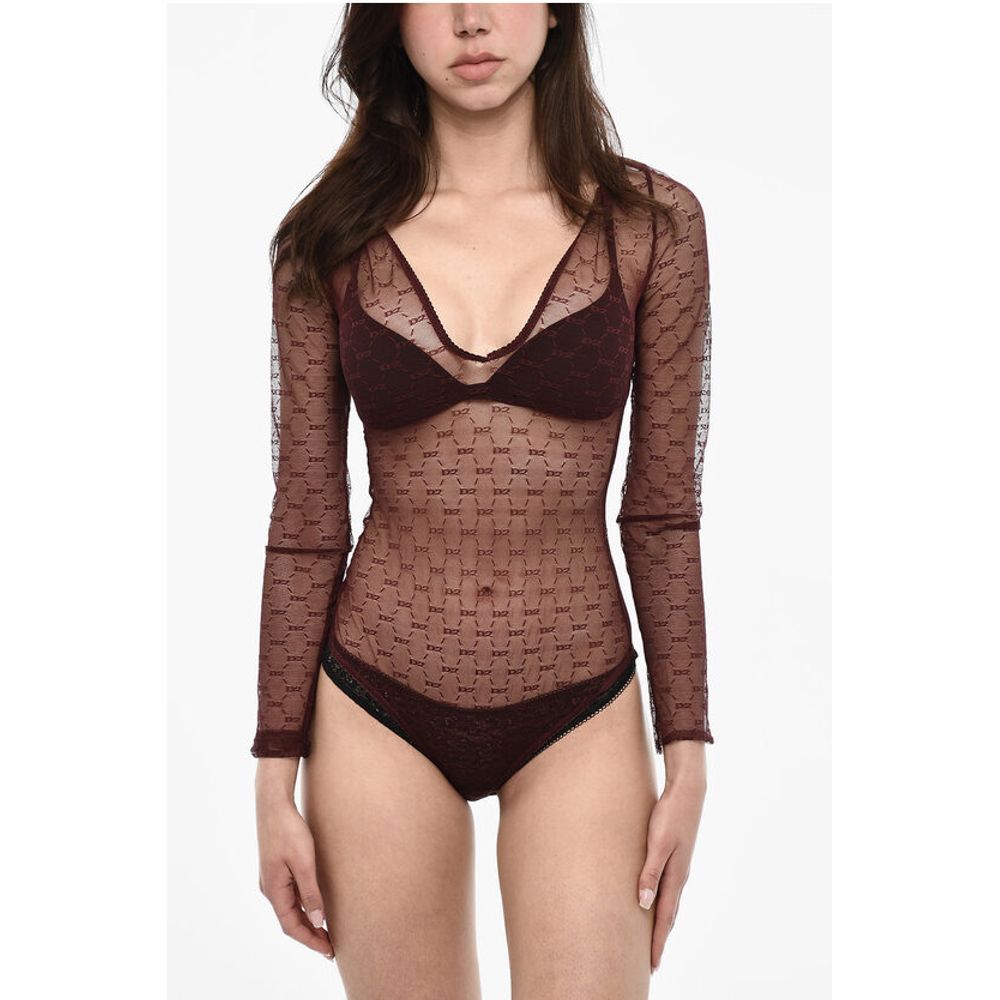 

Прозрачное тело с монограммой по всей поверхности Dsquared2, Burgundy