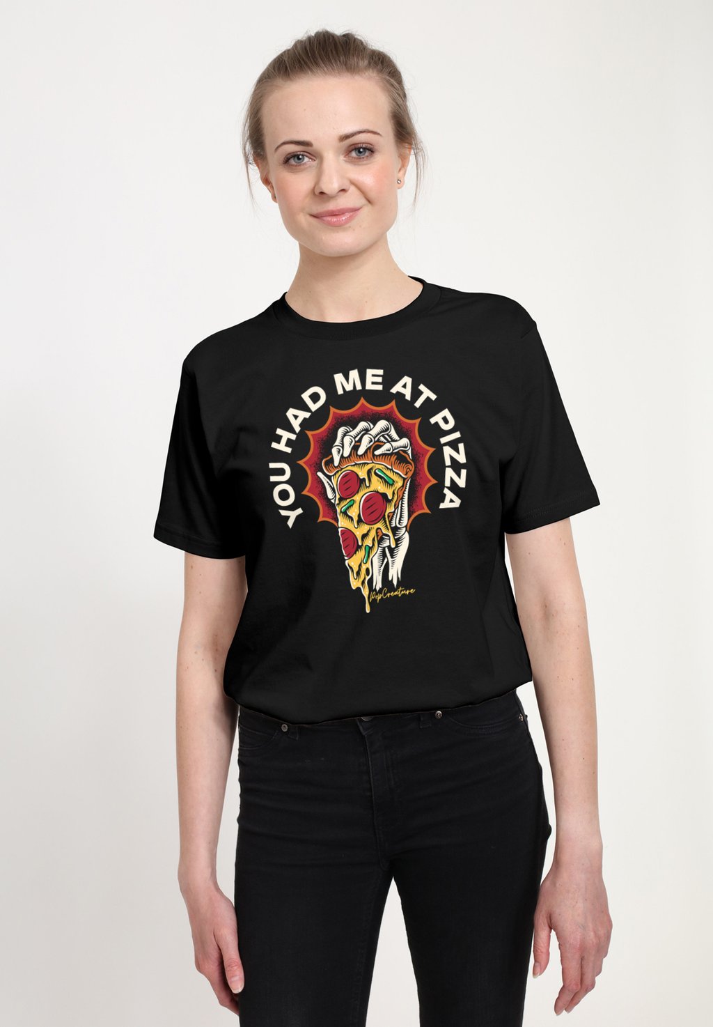 

Футболка с принтом POP CREATURE HAD ME AT PIZZA Henry Tiger, черный
