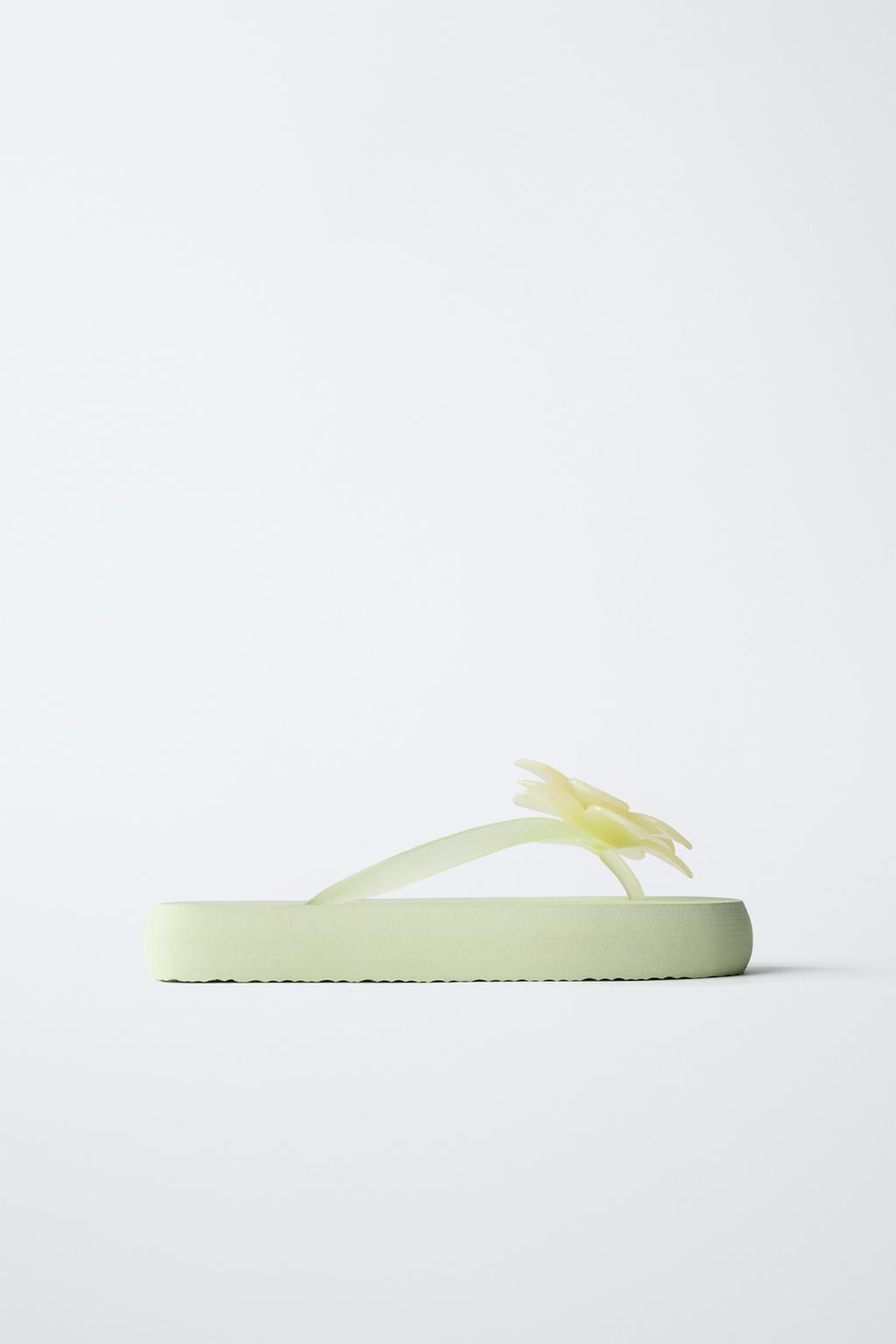 

Сандалии для бассейна с 3d цветами ZARA, цвет Lime Green