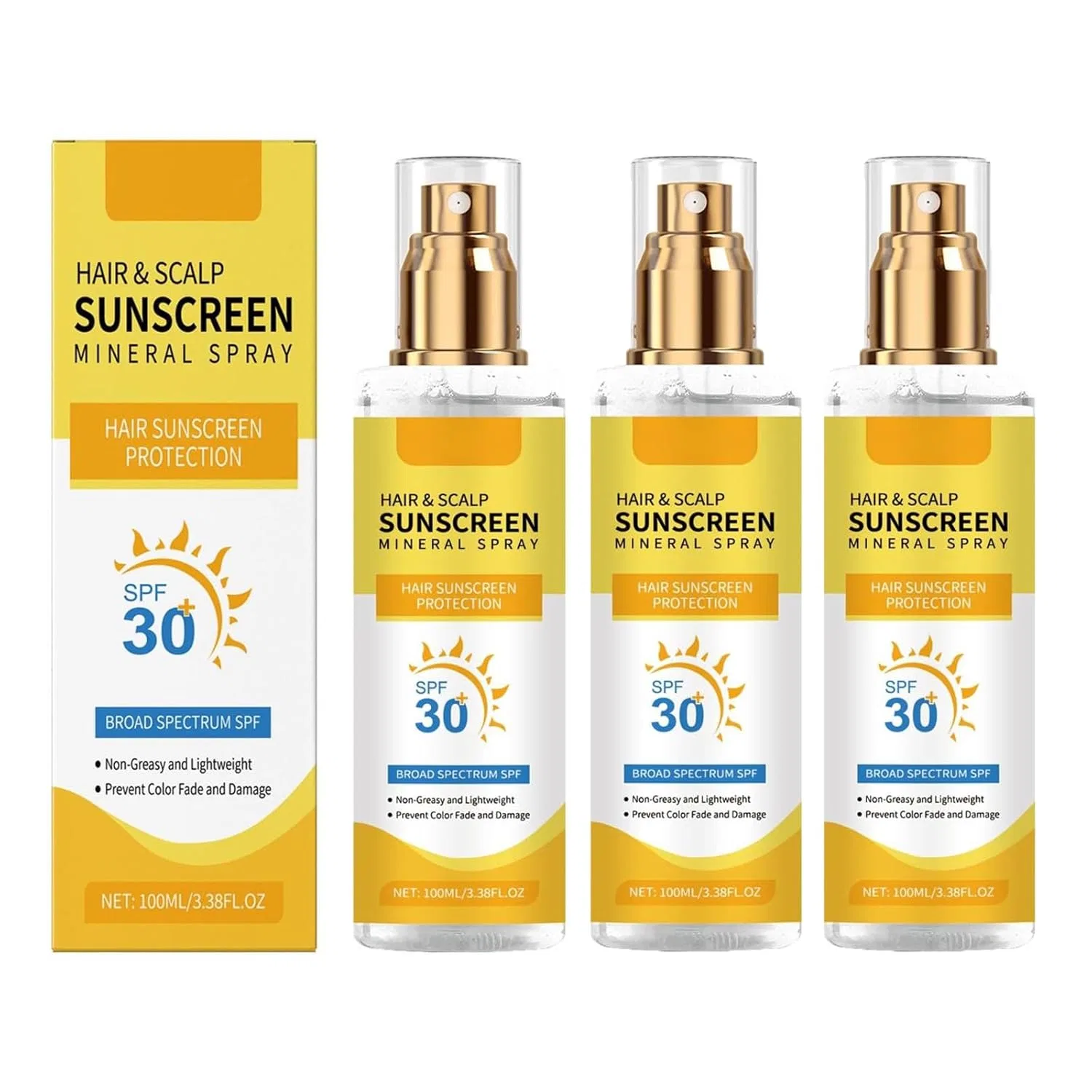 Спрей для защиты волос и кожи головы SPF 30 Generic, 3Pc