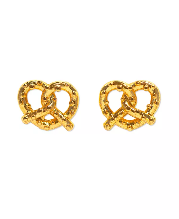 

Позолоченные серьги-гвоздики в виде кренделя с обычным узлом Girls Crew, gold