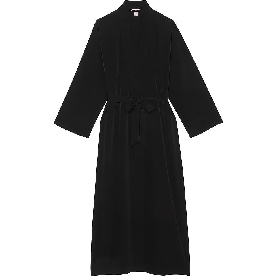 

Luxe Crepe Длинный Халат / ЧЕРНЫЙ Спальный Халат Женский Черный Victoria's Secret, ЧЕРНЫЙ/Черный