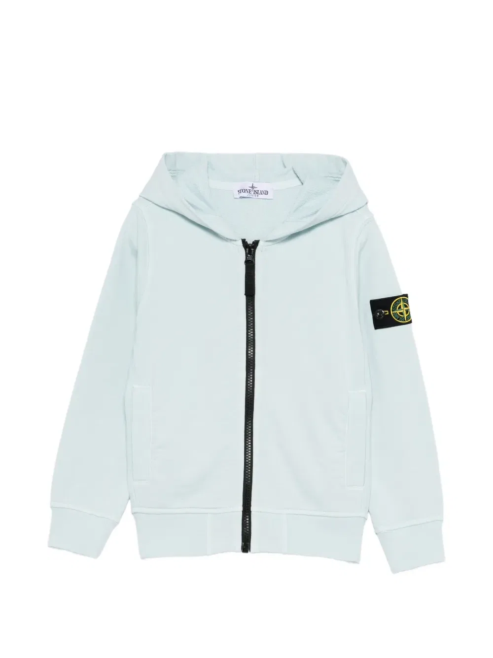 Толстовка на молнии с нашивкой с логотипом Stone Island Junior, синий