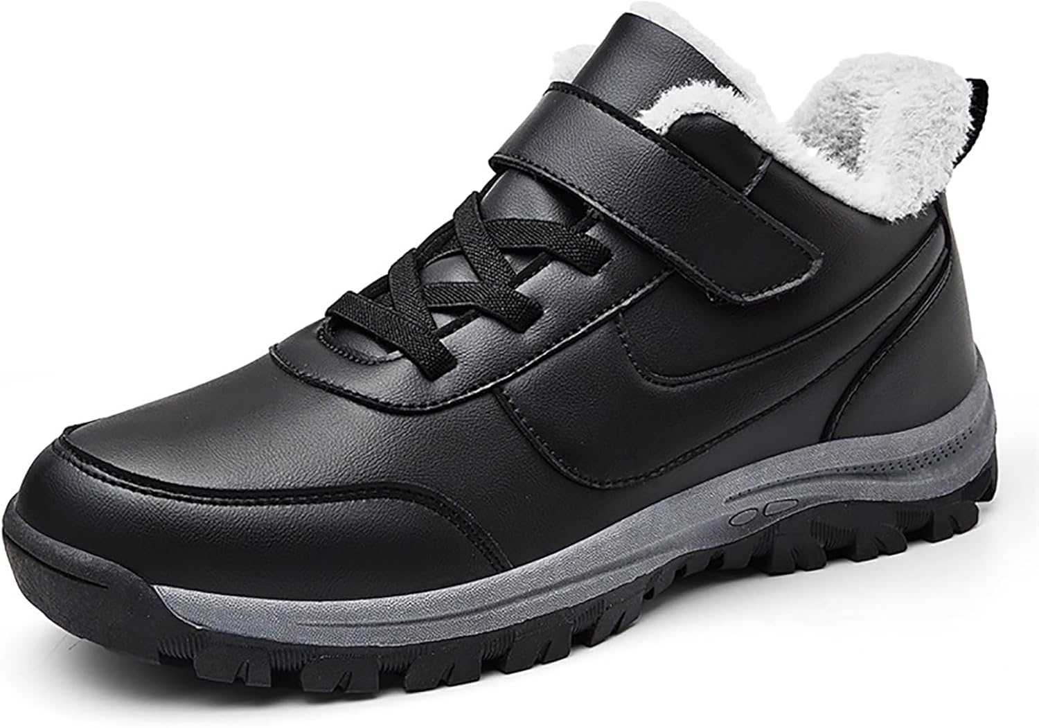 

LOVEHEYNEW Женские и мужские зимние водонепроницаемые снежные ботинки с застежкой-липучкой, унисекс, черный