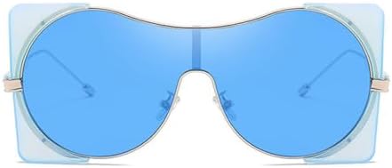 

Модные солнцезащитные очки для женщин, солнцезащитные очки для мужчин, большие солнцезащитные очки для женщин, ретро-очки с защитой от УФ-излучения UV400 MTZJH, Clear Blue-blue