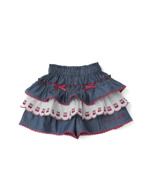 Детские шорты-кюлоты с оборками coeur a coeur с хлопком красные — фото 4