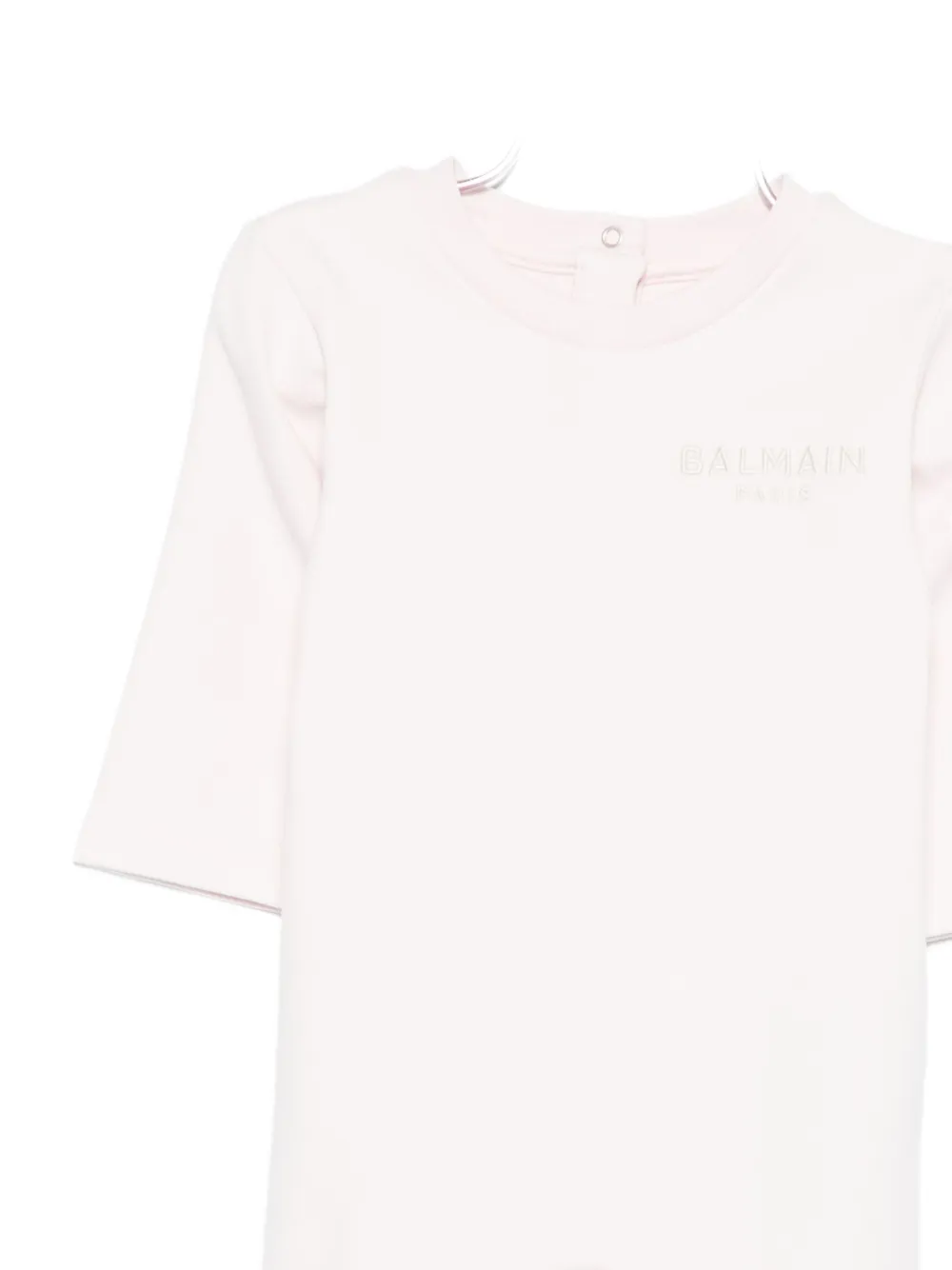 Комплект для новорожденного с вышитым логотипом Balmain Kids, розовый — фото 3