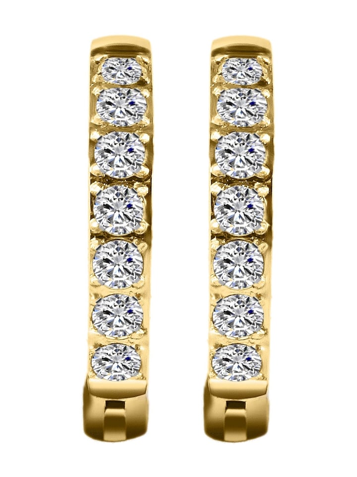 

Adeliás Женские серьги - серьги-кольца на шарнирах из нержавеющей стали с золотыми стразами