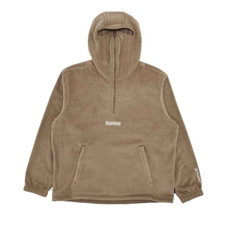 

Толстовка Supreme Polartec Facemask Half Zip Hooded Sweatshirt Taupe, желто-коричневый