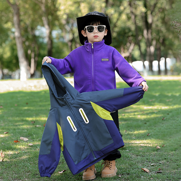 Детская одежда для активного отдыха PROTECTCAMEL, windbreaker jacket & фиолетовый liner — фото 3