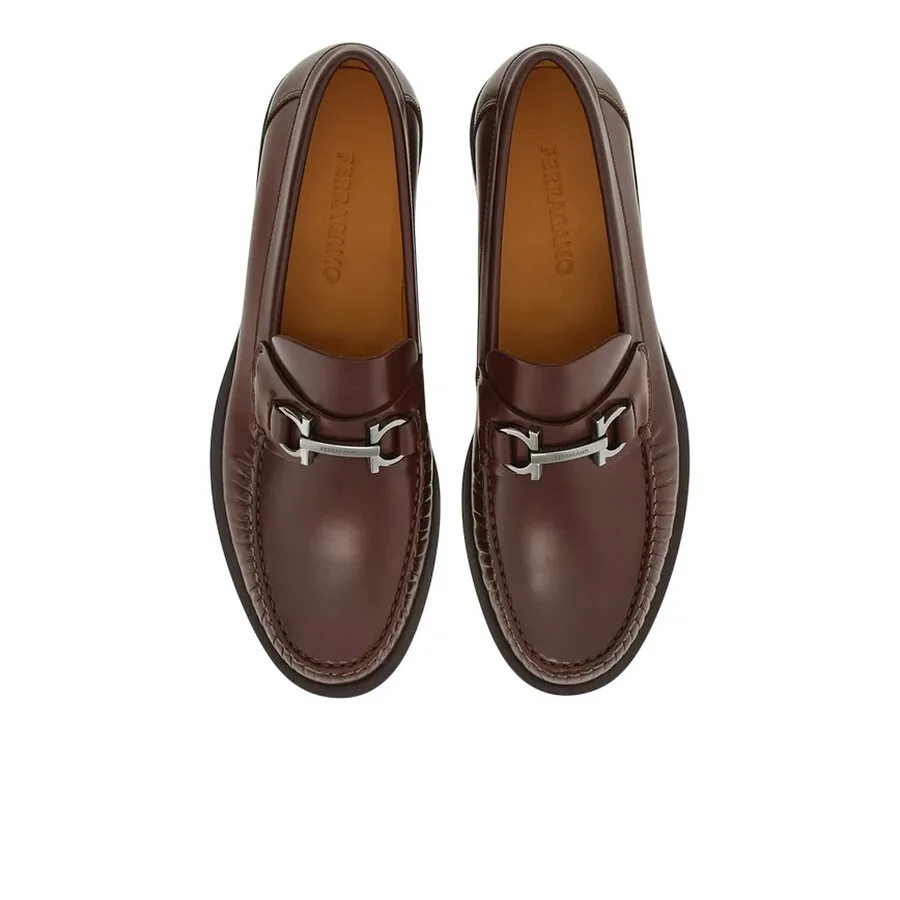 Лоферы Ferragamo Fort Gancini Horsebit, коричневый — фото 3