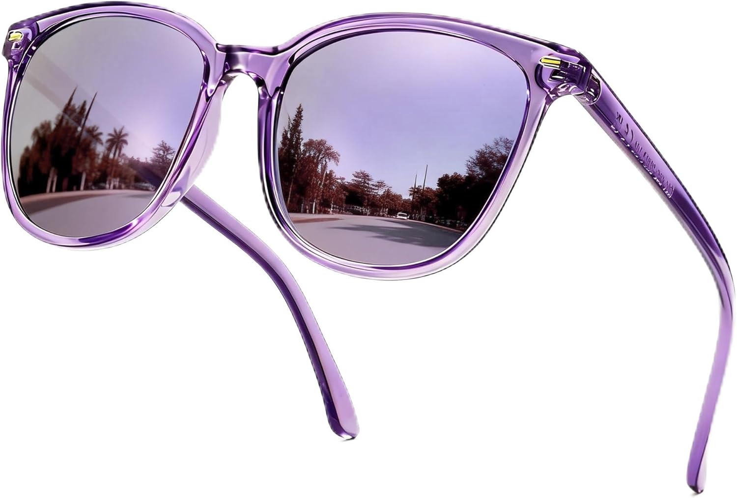 

Солнцезащитные очки SIPHEW с зеркальными поляризованными линзами для женщин - дизайнерские квадратные пляжные очки большого размера с защитой от УФ-излучения UV400, A10-purple Frame Purple Mirror Lens
