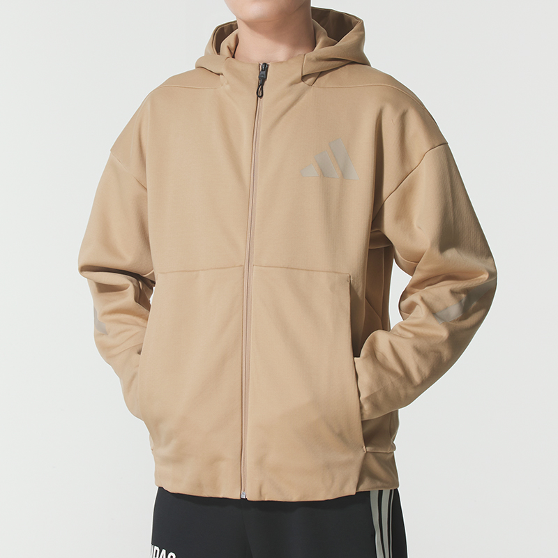 Z.N.E. Full Zip Hooded Track Jacket Adidas, коричневый (comes with 3 pairs of adidas socks) — фото 4