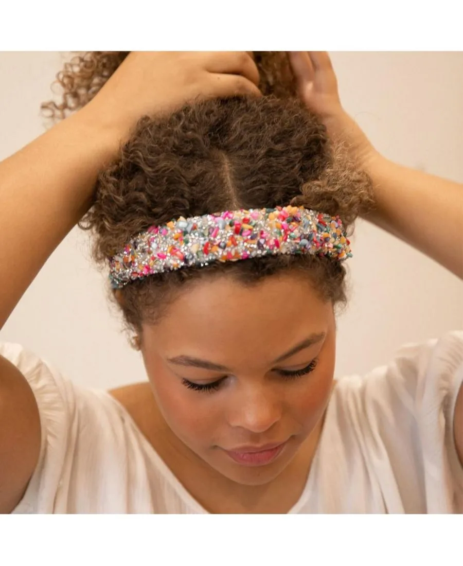 Headbands of Hope Женская повязка на голову "All That Glitters" - разноцветная + серебристая — фото 2