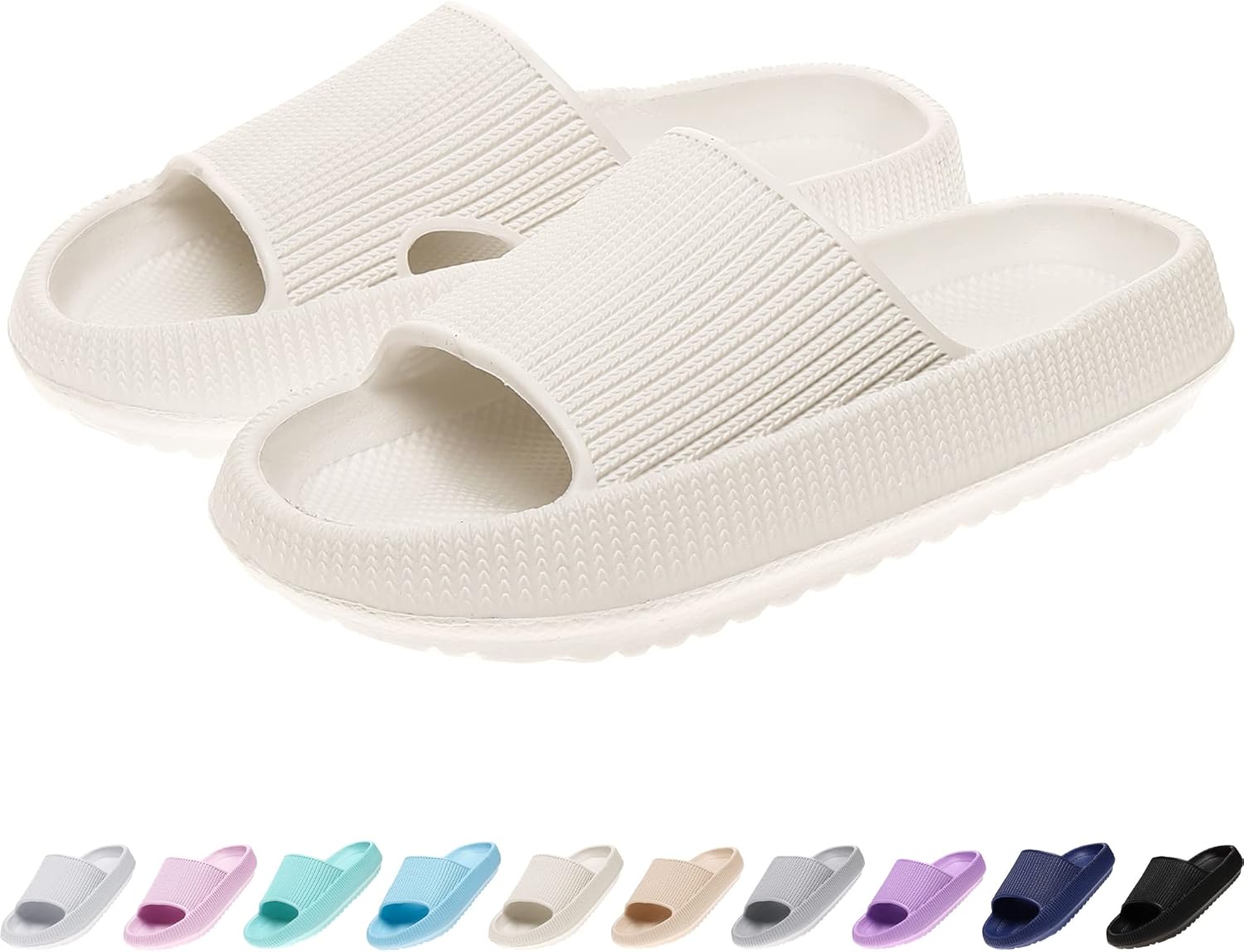 

Детские тапочки-подушечки rosyclo Cloud Slides, нескользящие, с открытым носком, мягкие, удобные, с толстой подошвой, для дома и улицы, бежевый