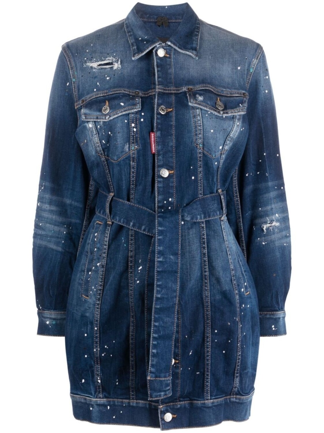 

Dsquared2 джинсовая куртка с эффектом разбрызганной краски, синий