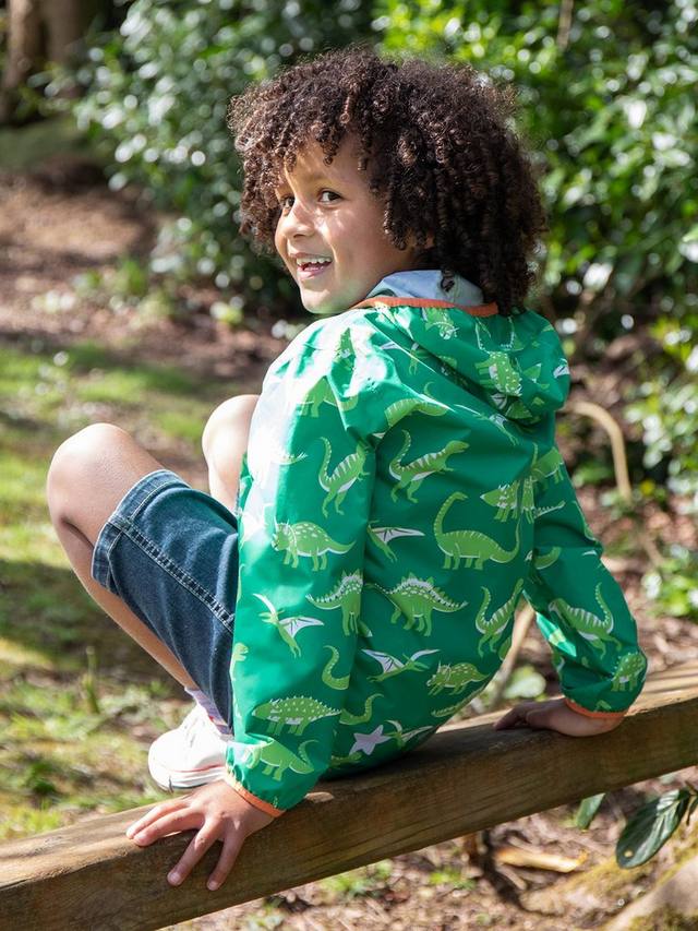 Детский динозавр водонепроницаемая куртка для любой погоды Frugi, Green — фото 2