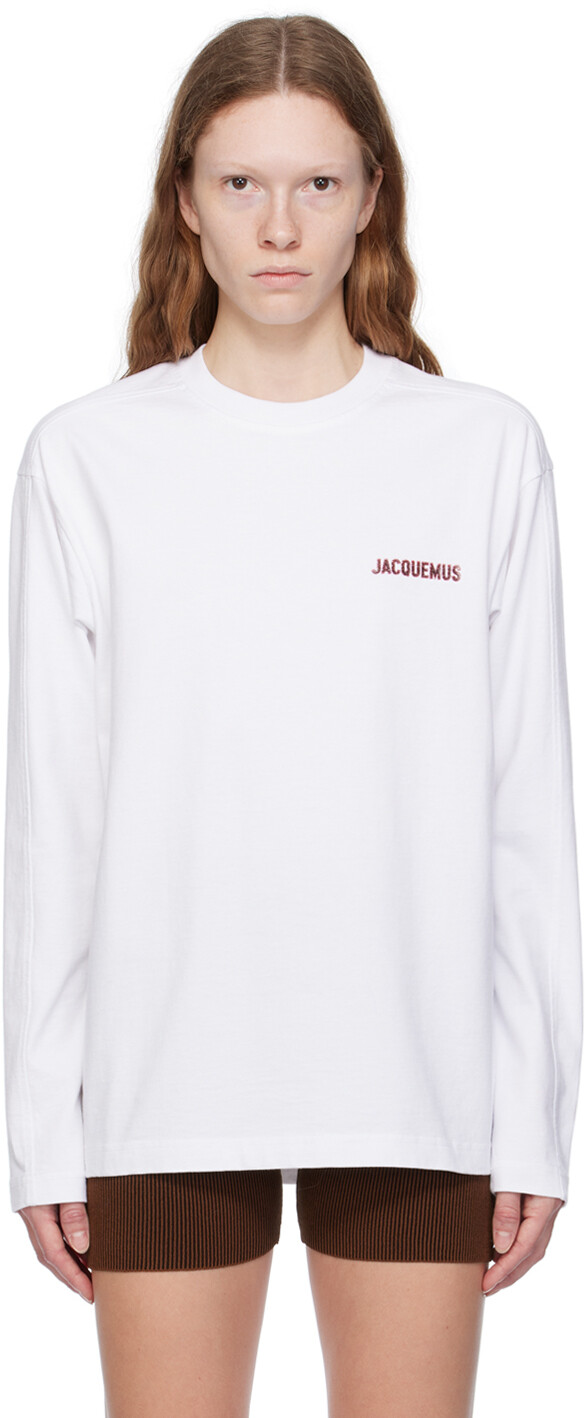 

Белый Футболка Le Chouchou 'Le T-Shirt Pavane Manches Longues' Футболка с длинными рукавами JACQUEMUS