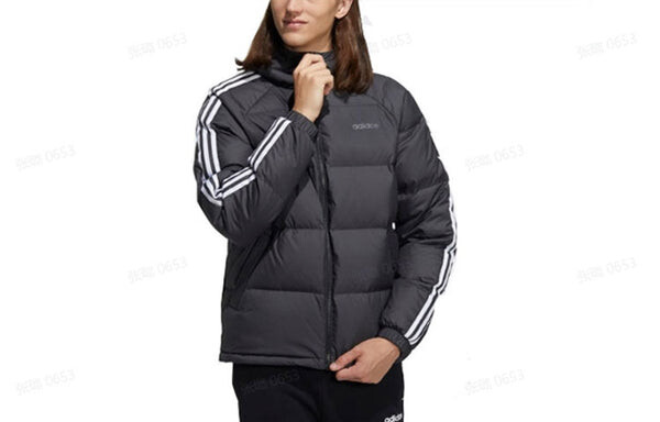 Пуховик adidas neo Colorblock Large Logo Sports Reversible Down Jacket Black, черный — фото 3