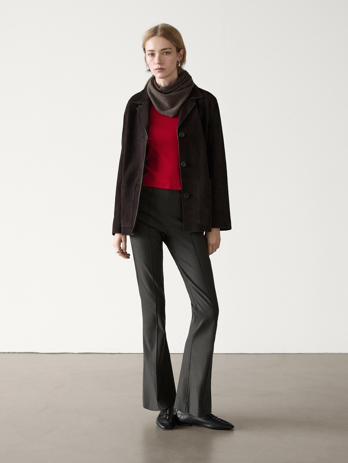 

Футболка с коротким рукавом из хлопковой смеси Massimo Dutti, красный