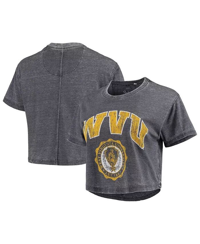 

Женская футболка Navy West Virginia Mountaineers Edith Vintage-Like Burnout Crop Pressbox