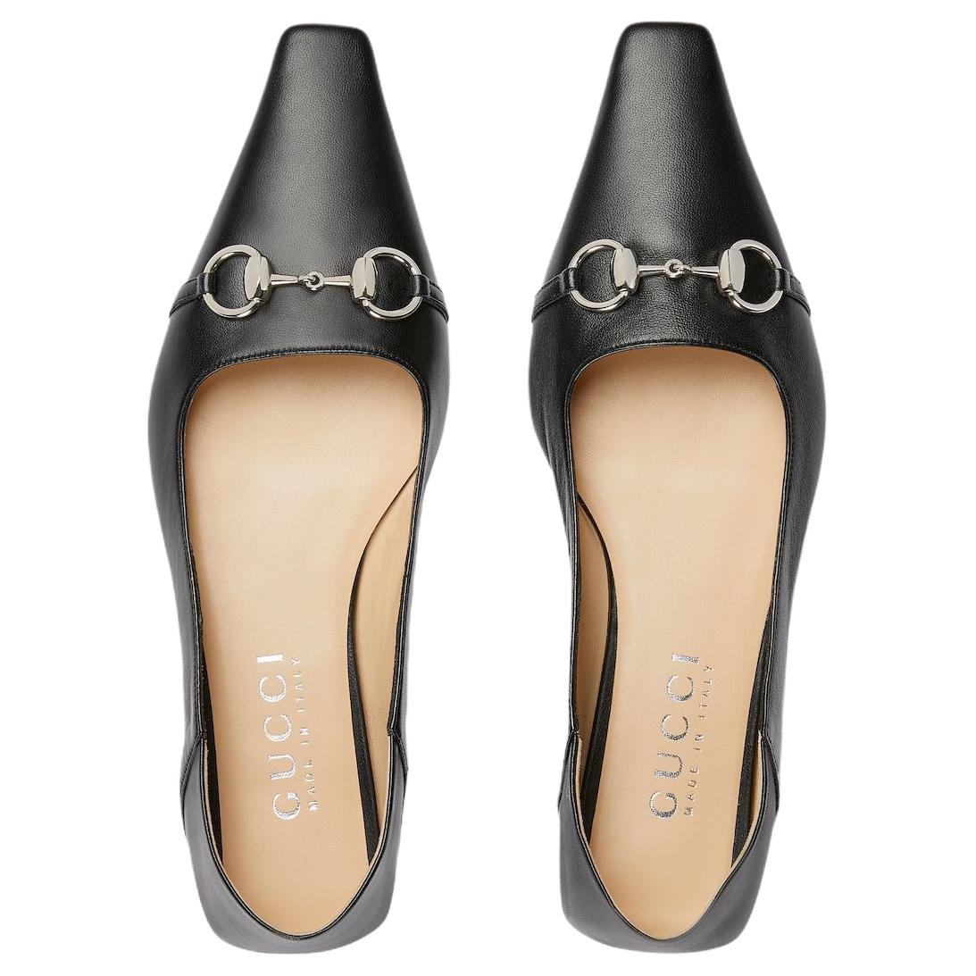 GUCCI Кожаные повседневные туфли Vittoria для женщин, черные — фото 4