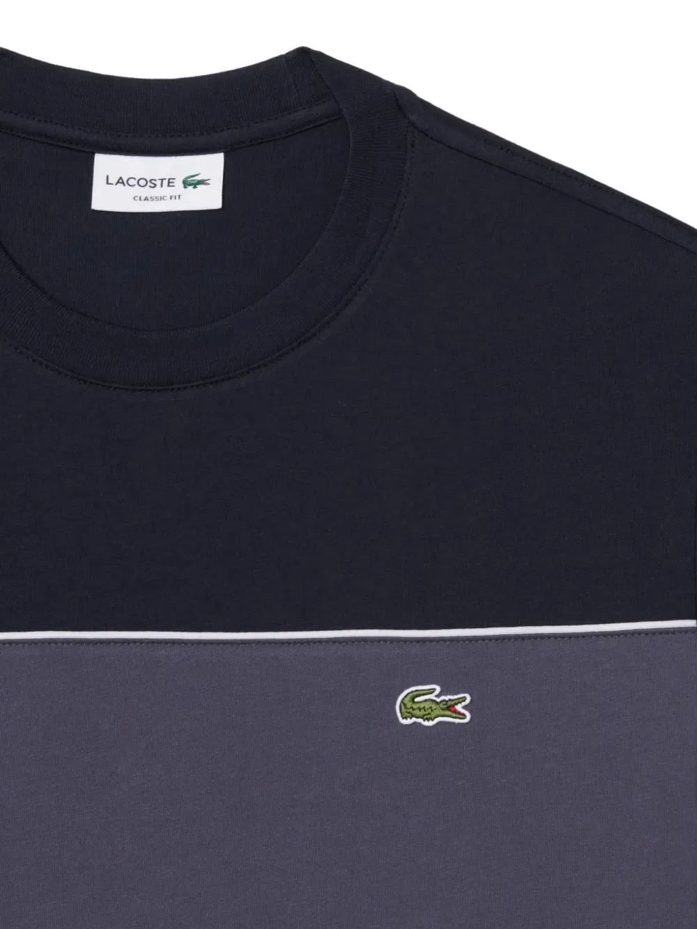 Футболка с круглым вырезом и цветовыми блоками Lacoste, черный — фото 3