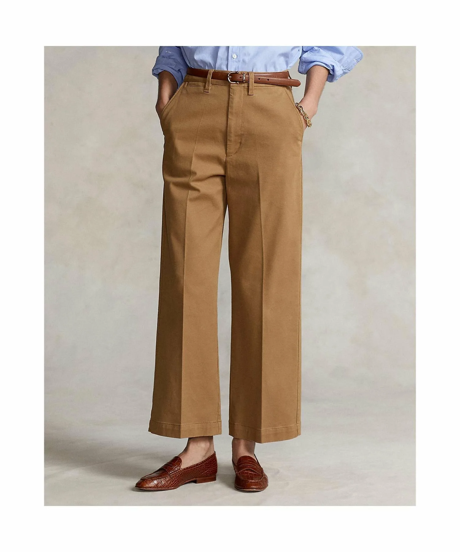 Широкие брюки-чиносы Polo Ralph Lauren, 250 Brown — фото 3