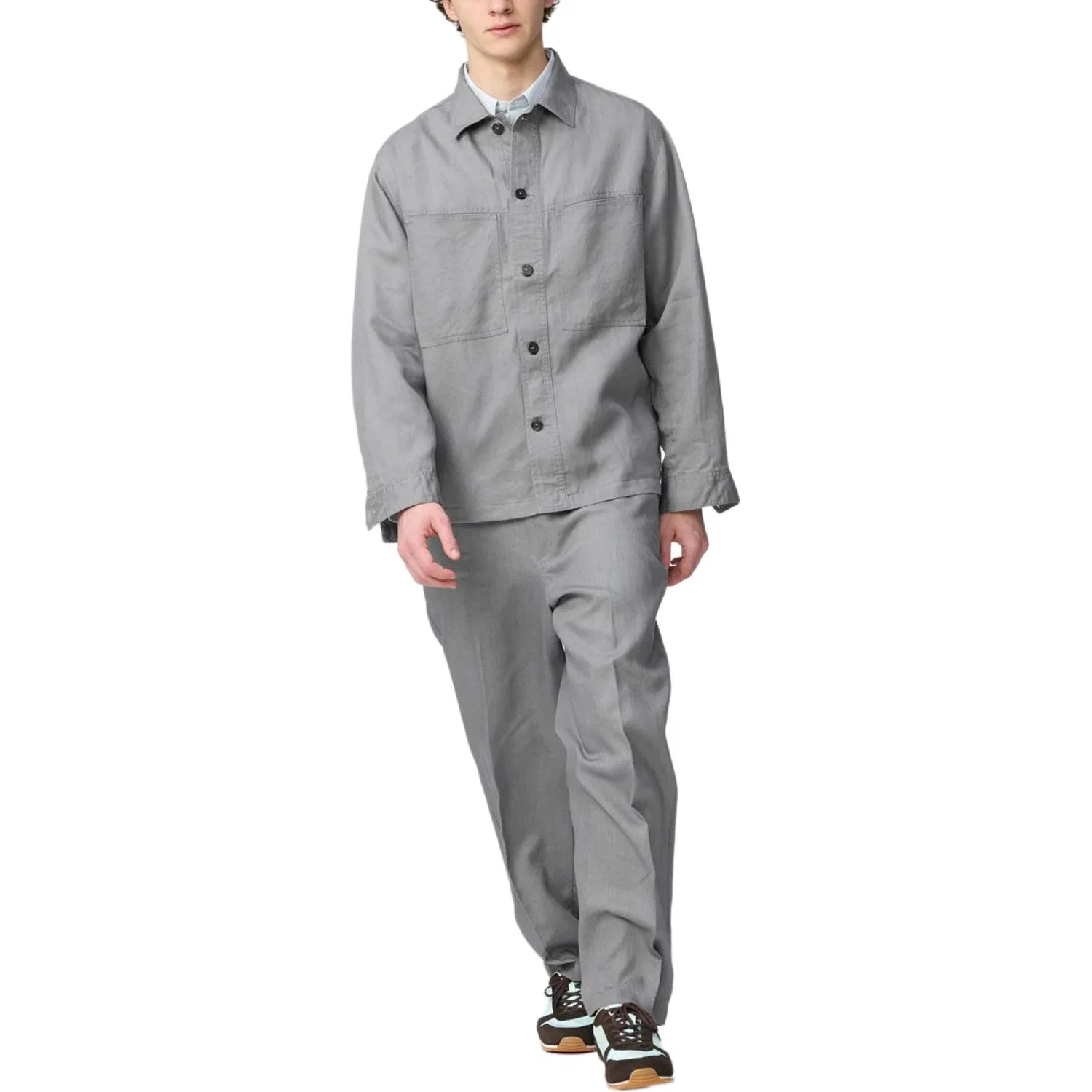 Рубашка унисекс x Clare Waight Keller SS26C UNIQLO, Smoke Gray — фото 4