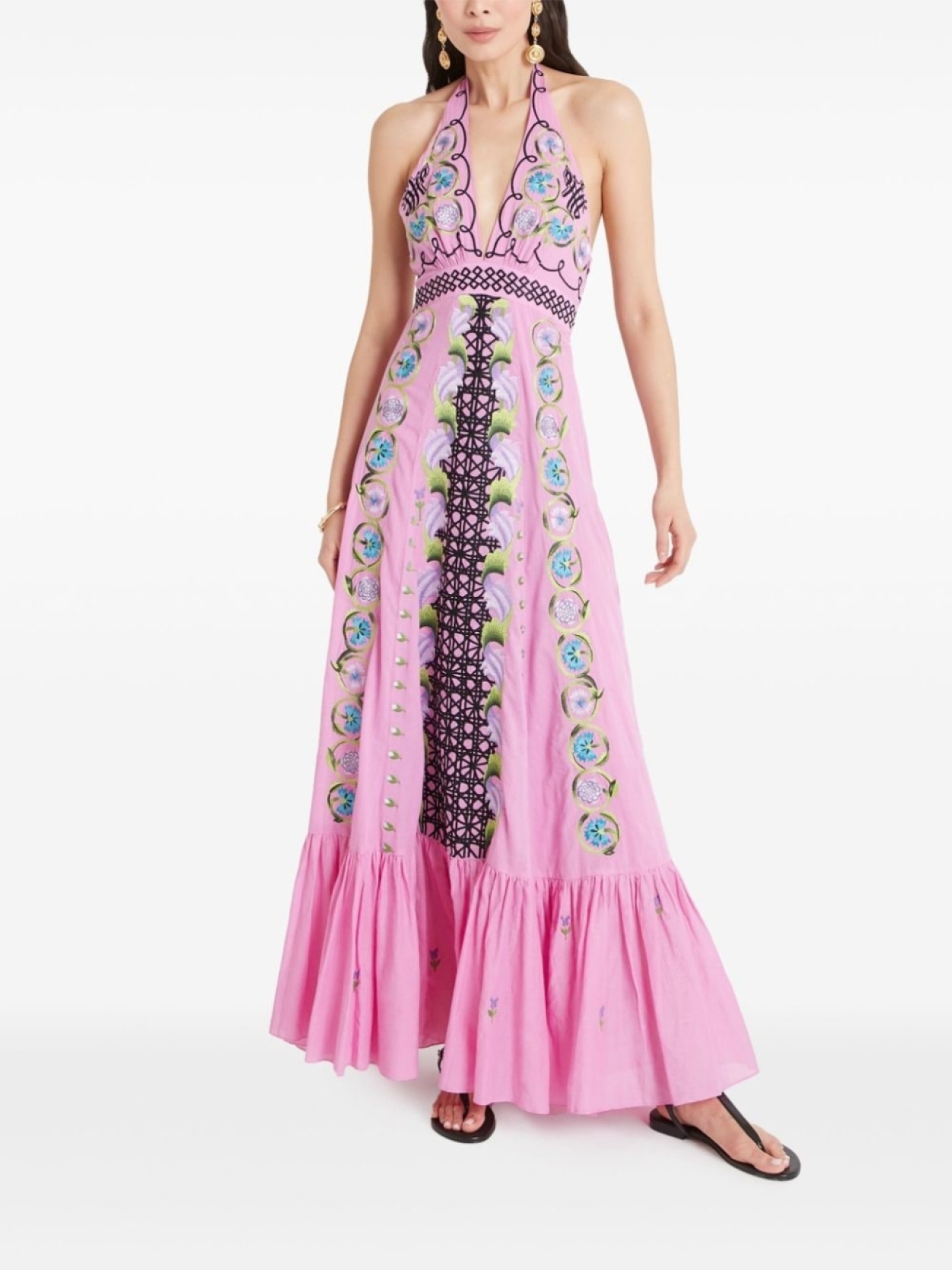 

Temperley London флорентийское макси-платье, розовый