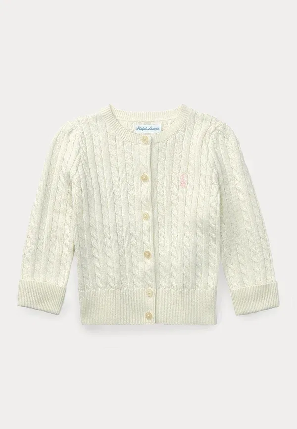Джемпер мини из хлопка Polo Ralph Lauren, теплый белый