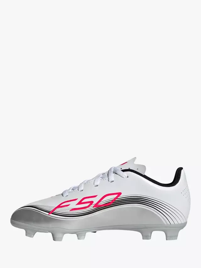 Детские футбольные бутсы F50 Club Лионеля Месси, белые adidas — фото 3