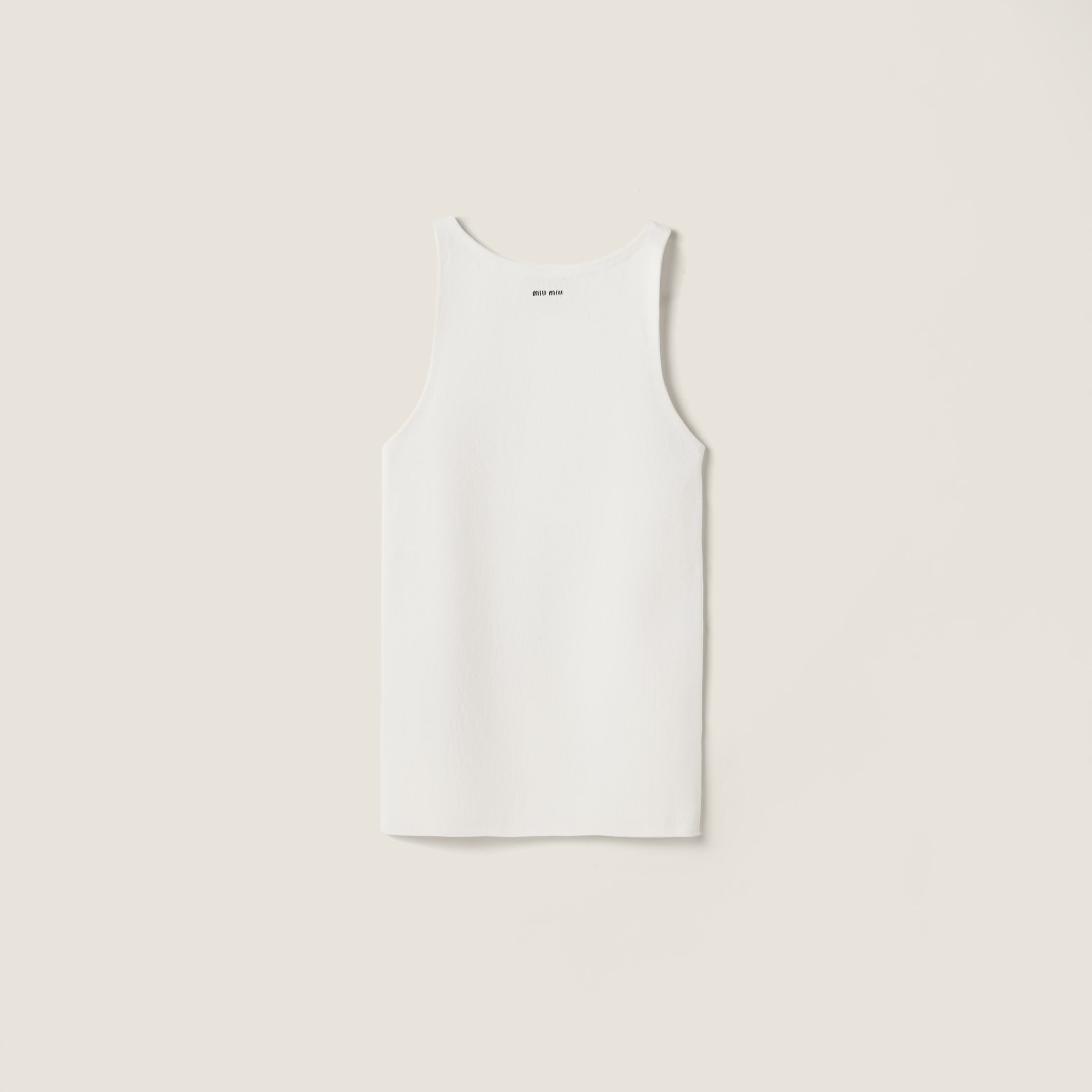 

Трикотажная майка из хлопка MIU MIU, белый