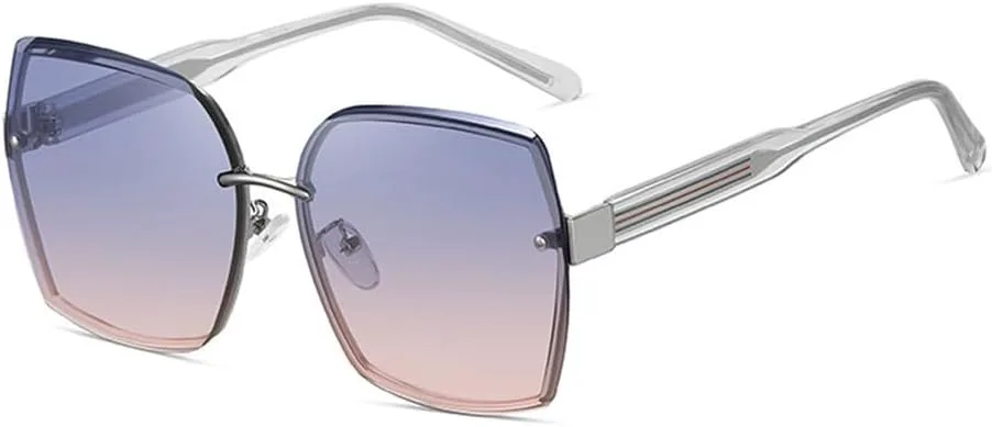 

Солнцезащитные очки для женщин с крупной оправой, градиентная металлическая оправа, дорожные солнцезащитные очки для мужчин, защита от УФ-излучения UV400 HDUBFY, 6