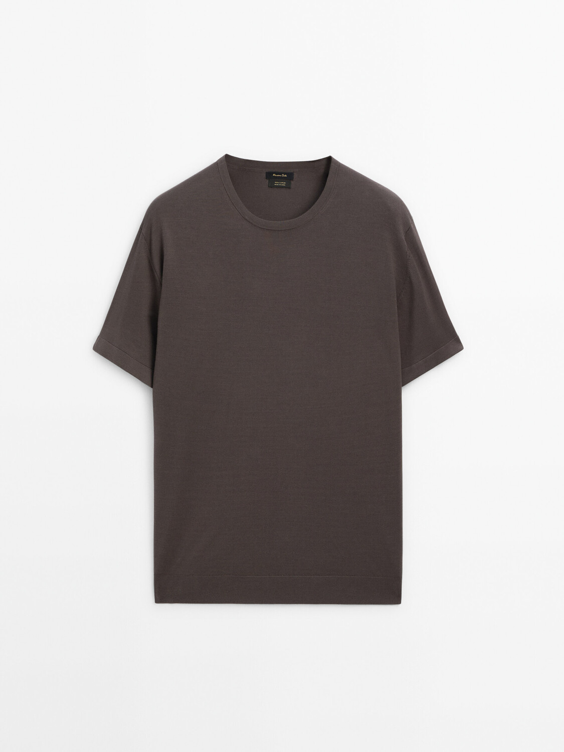 

Футболка с короткими рукавами из 100% хлопка Massimo Dutti, серый