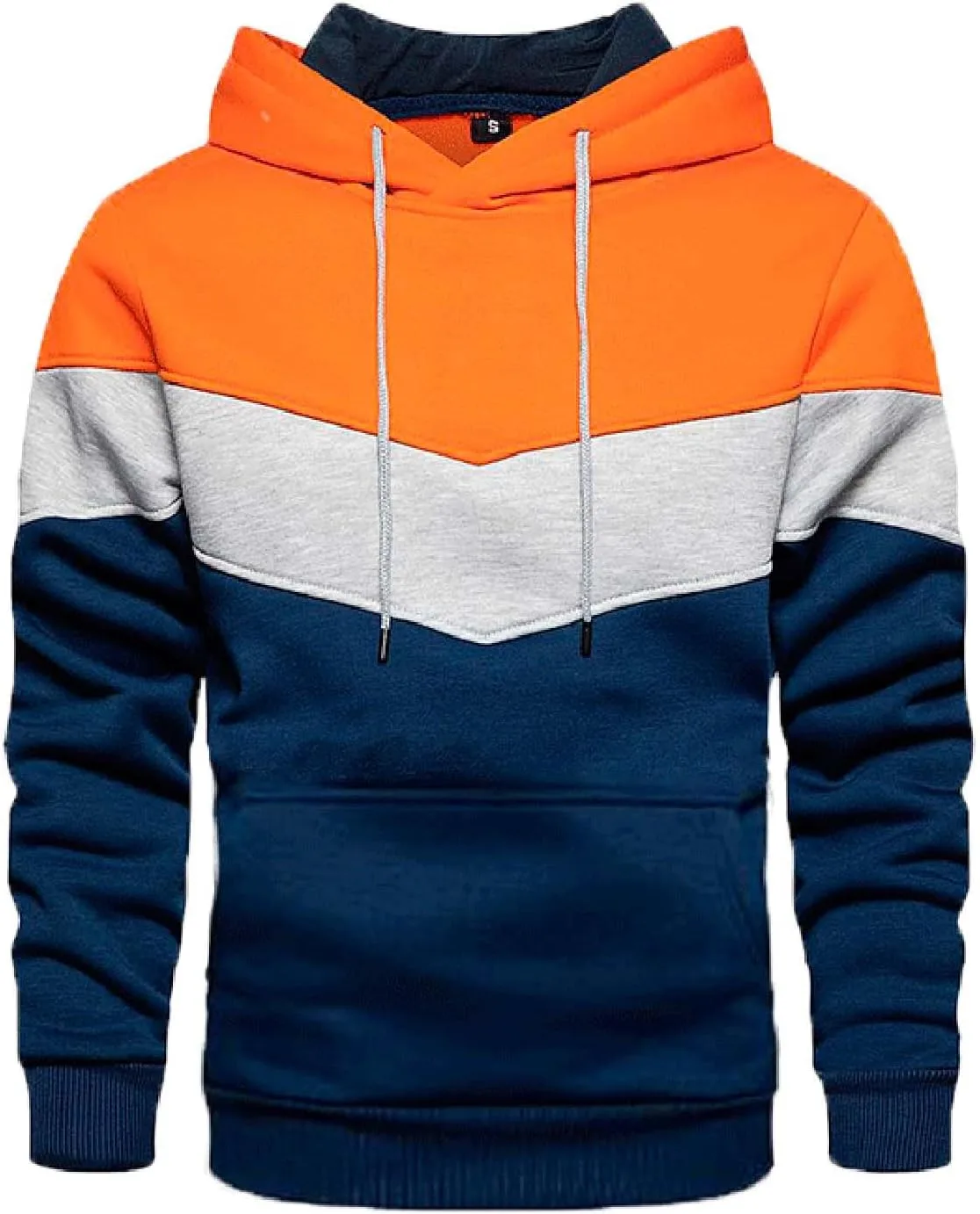 

Оверсайз худи мужские с цветными блоками и карманами