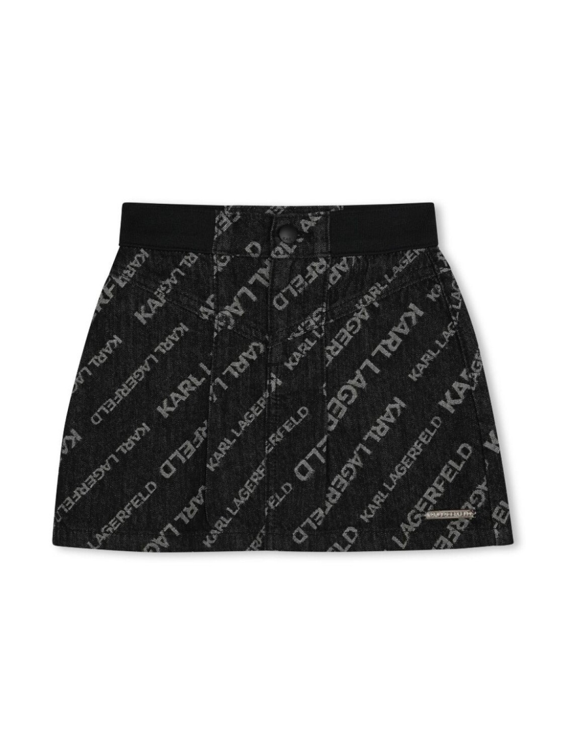 

Karl Lagerfeld Kids джинсовая юбка с жаккардовым логотипом, серый