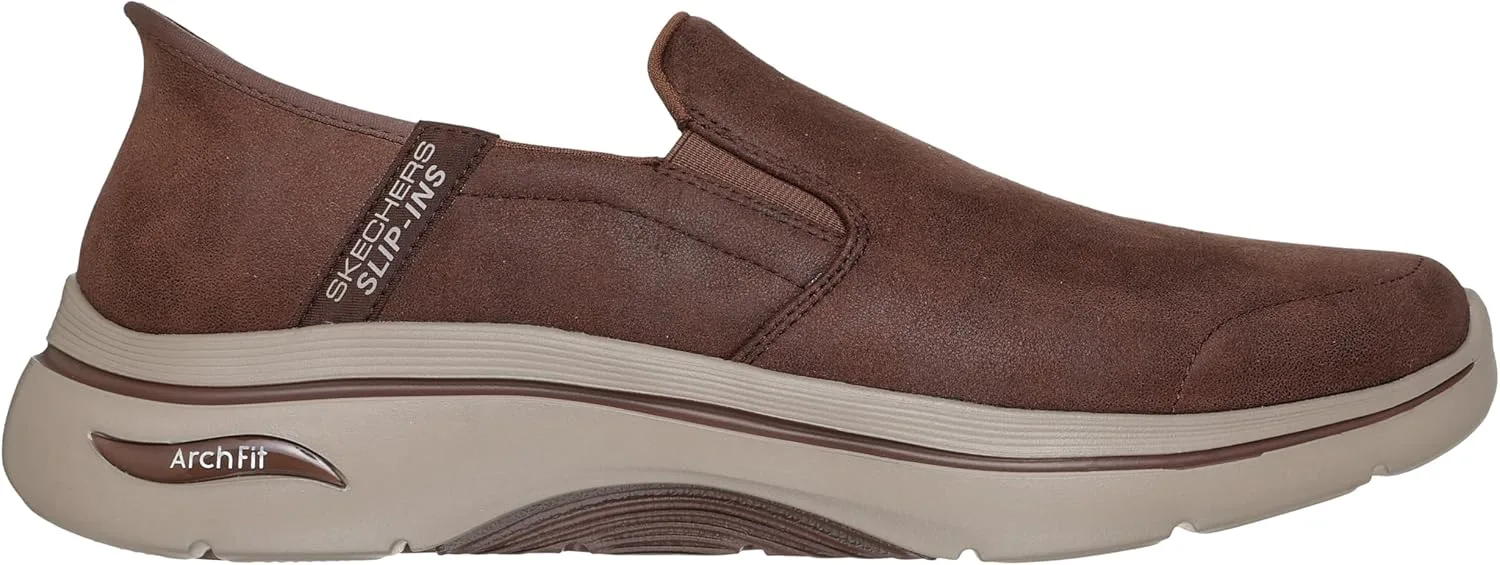 Мужские коричневые кроссовки Skechers Go Walk Arch Fit 2.0 Quest Textile — фото 2