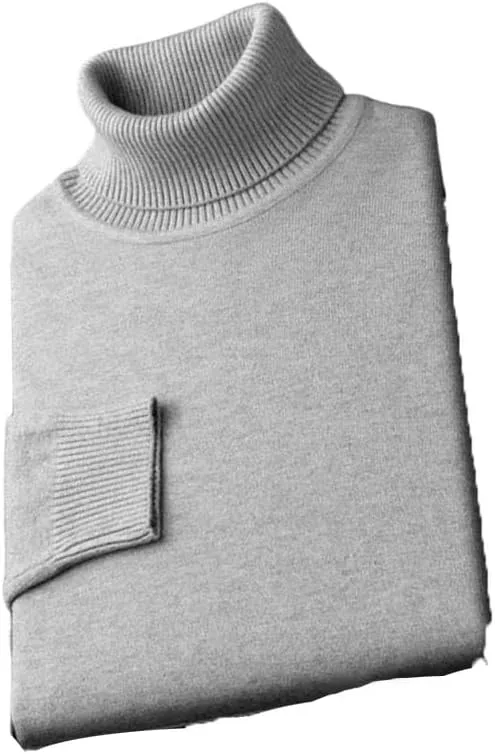 Мужской теплый вязаный свитер с высоким воротником, Slim-Fit