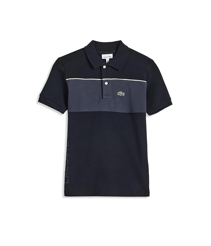 Футболка поло с цветными блоками Color-Blocked Pique Polo Lacoste Kids, Marine
