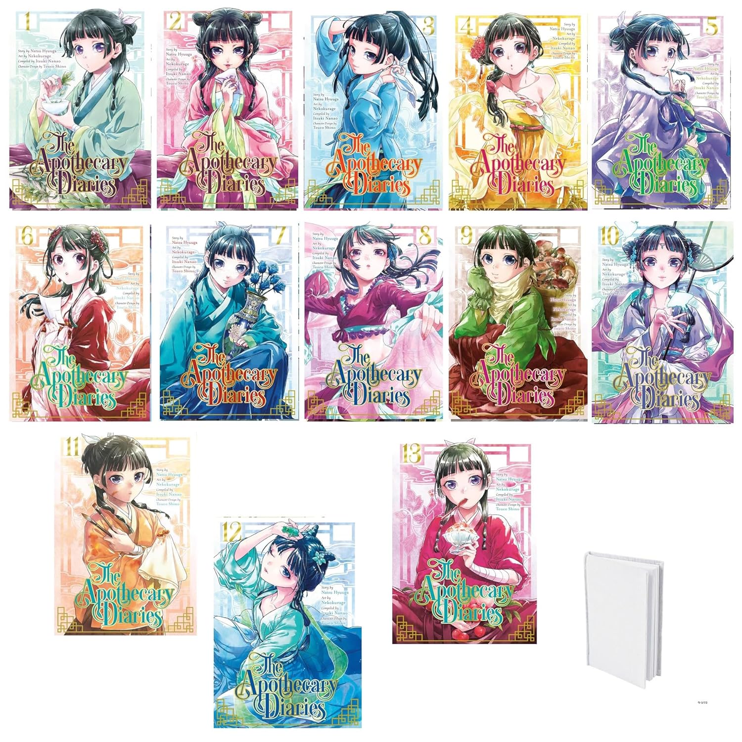 

The Apothecary Diaries (Manga) Series 13 Books in Set with Journal (Vol.1-Vol.13) by Natsu Hyuuga and Nekokurage (Gifts by We 3 Books)