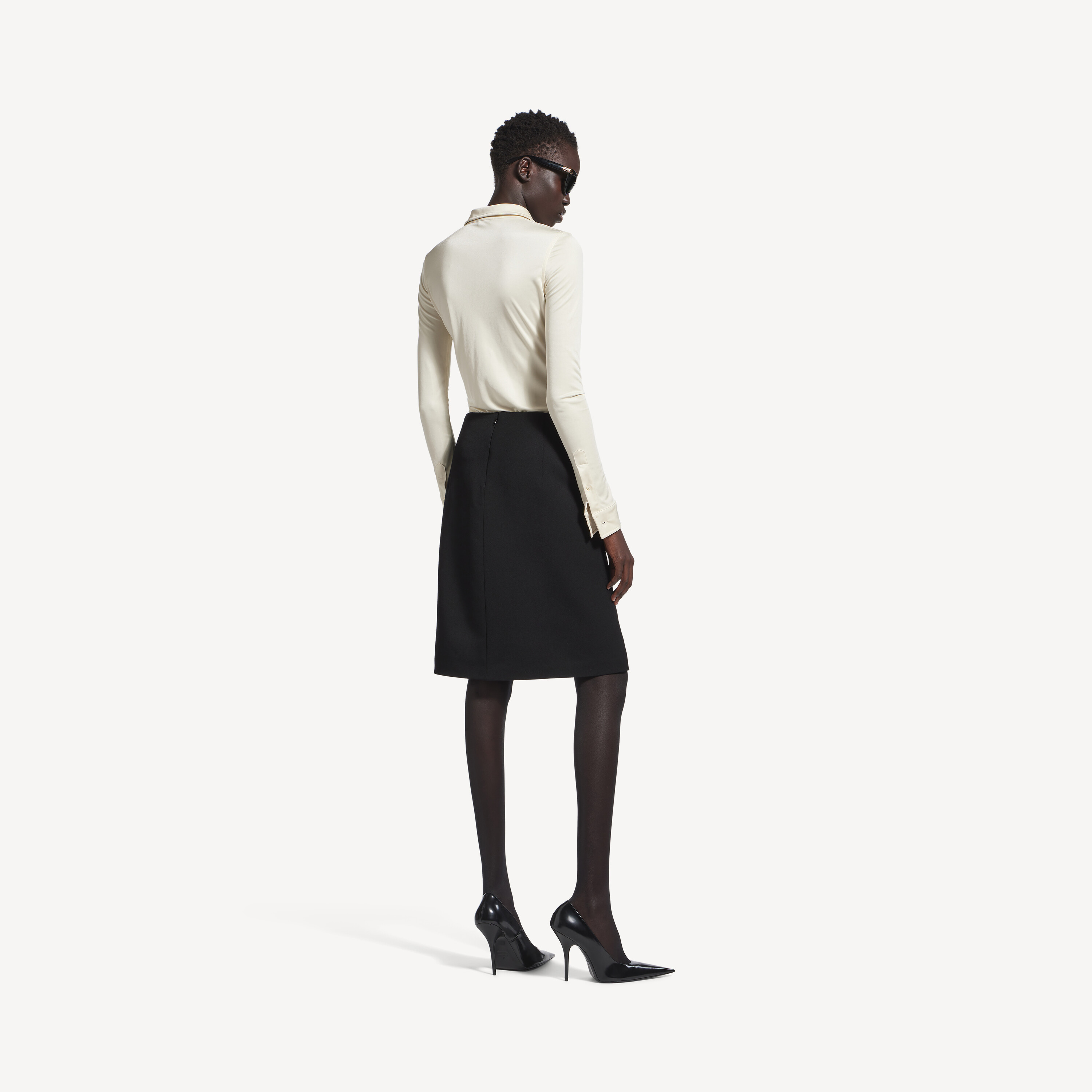 Женская миди-юбка черного цвета BALENCIAGA, черный — фото 3