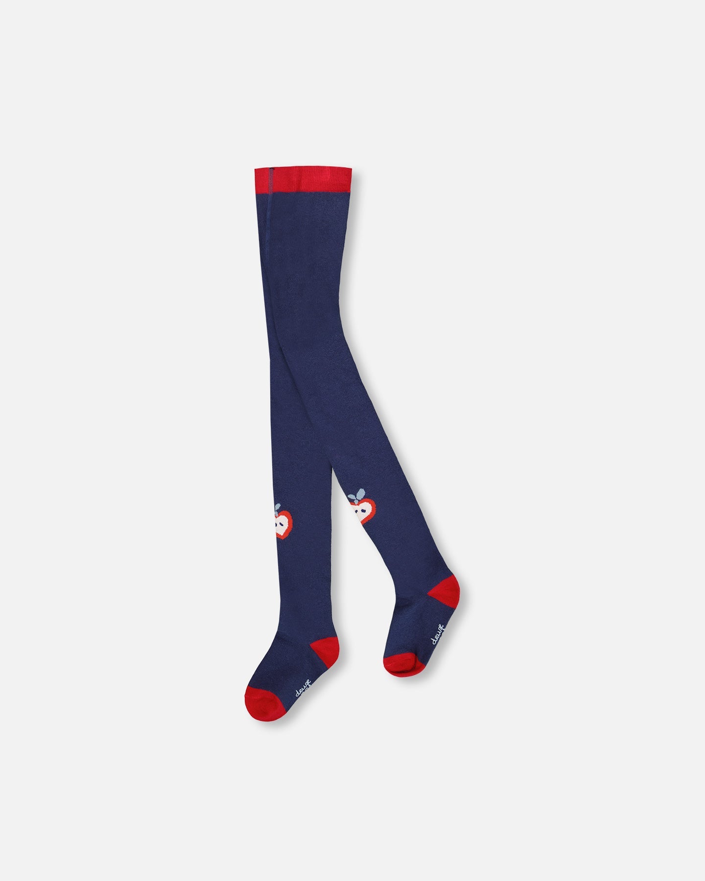 

Трикотажные колготки темно-синие с яблоками Deux par Deux