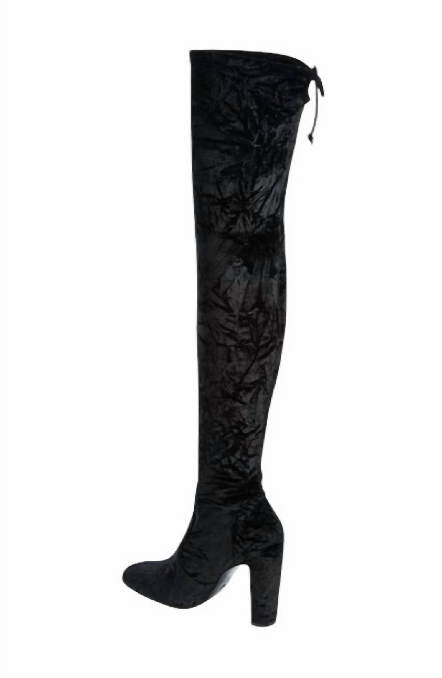 Женские сапоги Vidaland Stretch Crushed Velvet Otk Boots, черные Stuart Weitzman — фото 2