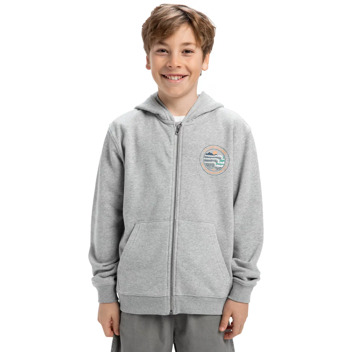

Детская толстовка с рисунком Quiksilver, серый