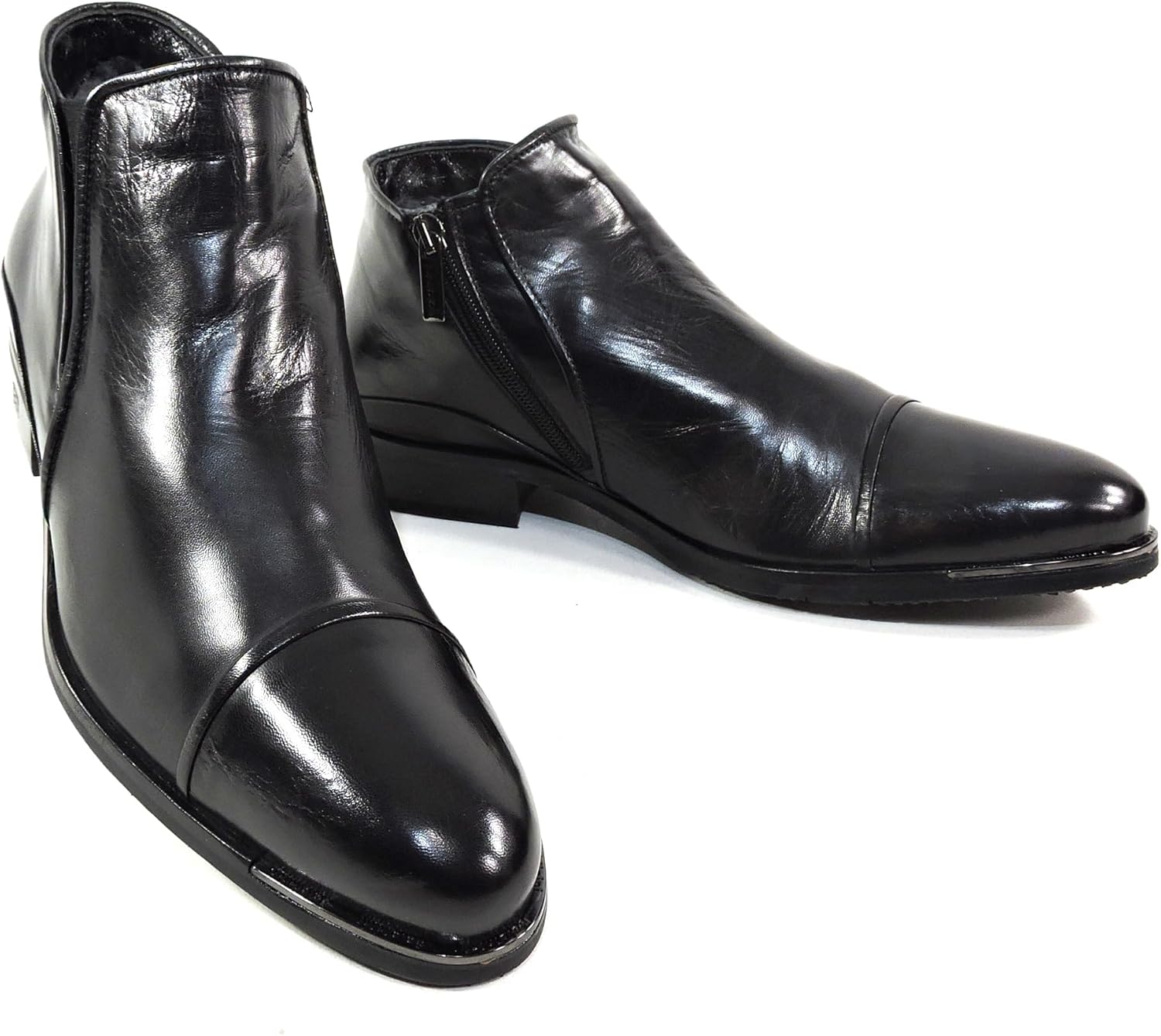 

Мужские черные кожаные ботинки Baldinini, утепленные мехом зимние ботильоны, застежка-молния сбоку